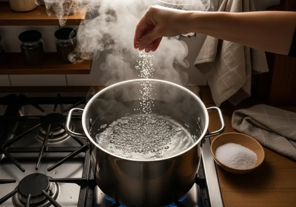 Porta a ebollizione una pentola d'acqua salata